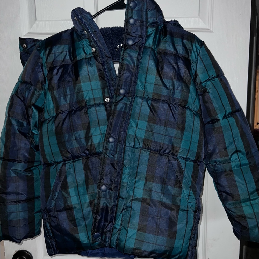 GAP Kids Blue and Green Puffer Jacket